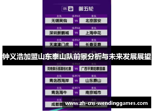 钟义浩加盟山东泰山队前景分析与未来发展展望 钟义浩加盟山东泰山队前景分析与未来发展展望